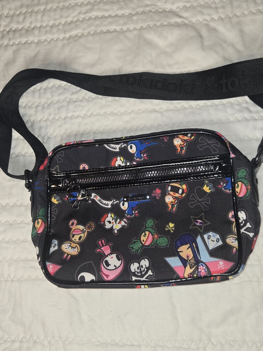 tokidoki Black Multicolor Character Crossbody Belt Bag